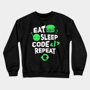 Eat sleep code repeat programming clothes Crewneck Sweatshirt